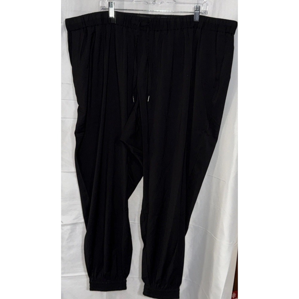 Wildfang Empower Drawstring Pants 3X Black High Rise Tapered NWT